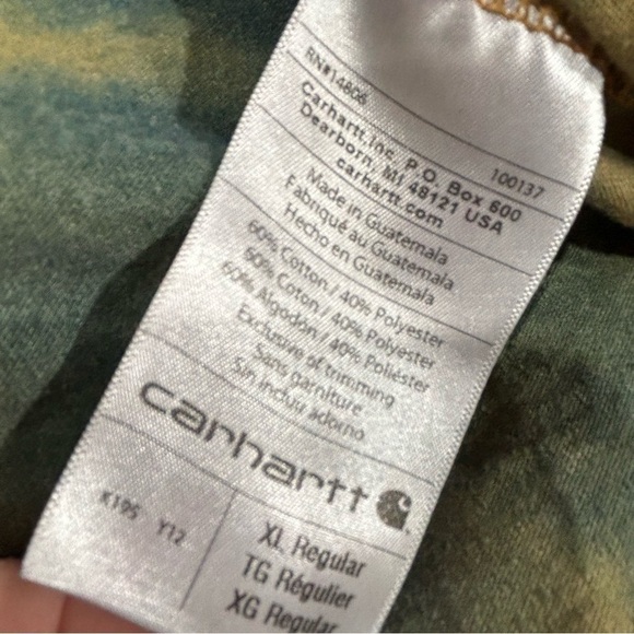 Carhartt Upcycled Grunge Bleach Splatter Short Sleeve Shirt Size XL - Picture 5 of 9